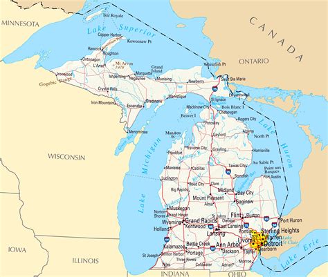 cities michigan map